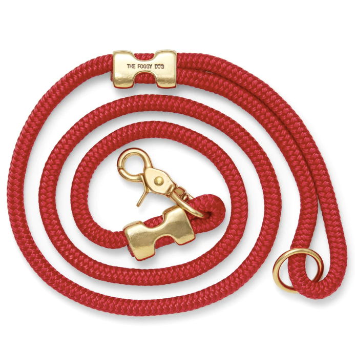 The Foggy Dog Marine Rope Leash - Ruby
