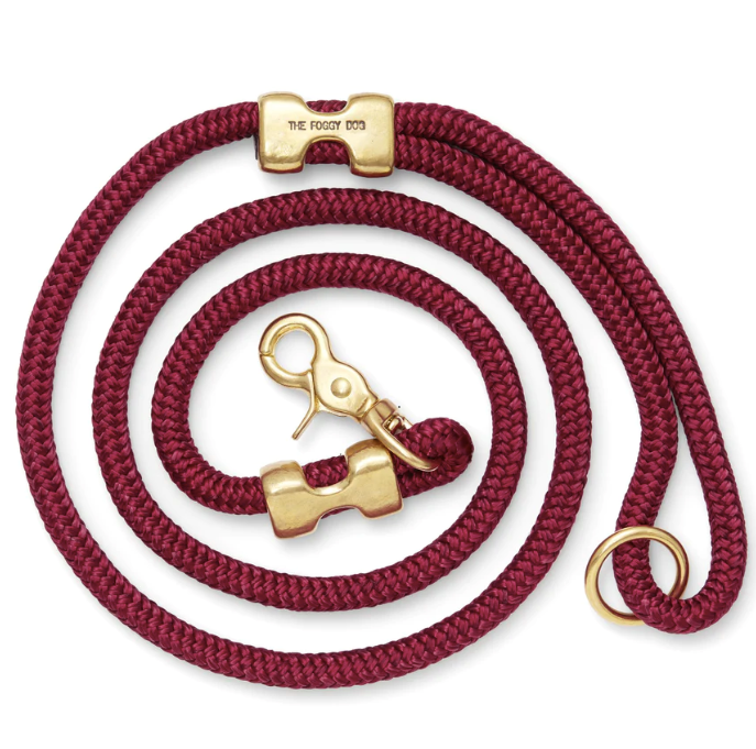 The Foggy Dog Marine Rope Leash - Wine