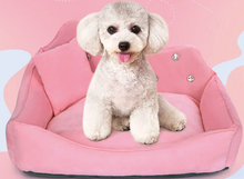 Load image into Gallery viewer, Luxurious Rhinestone Pet Bed - Pink, Emerald, Gray
