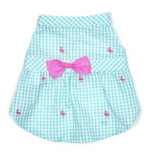 Load image into Gallery viewer, Gingham Flamingo Dress
