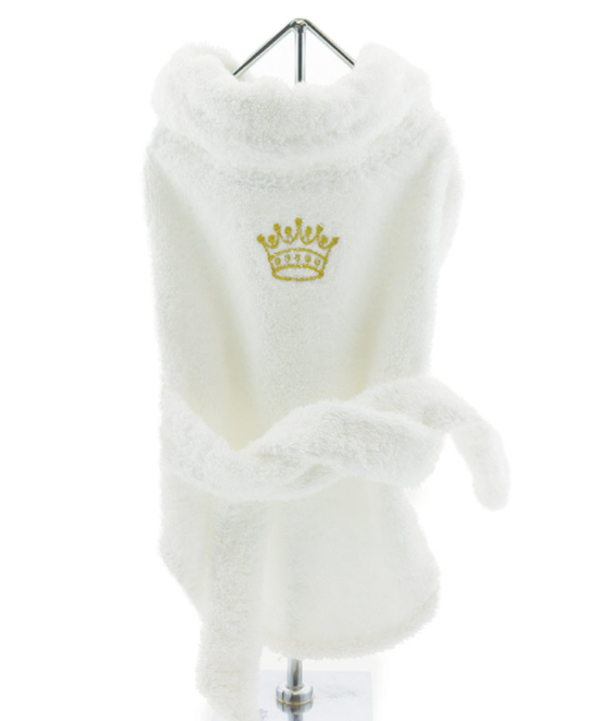 White Gold Crown Bathrobe 100% Combed Cotton Terrycloth