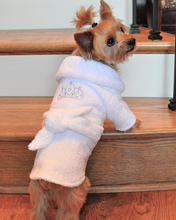 Load image into Gallery viewer, White Silver Tiara Bathrobe 100% Soft Combed Cotton Terrycloth