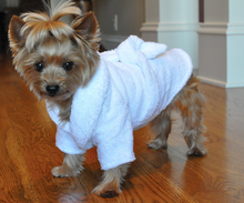 Load image into Gallery viewer, White Silver Tiara Bathrobe 100% Soft Combed Cotton Terrycloth