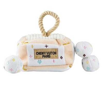 White Chewy Vuiton Activity Trunk