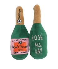 Load image into Gallery viewer, Woof Clicquot Rose' Champagne Bottle Plush Toy