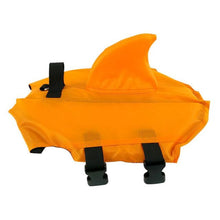 Load image into Gallery viewer, Shark Fin Dog Life Vest - Orange or Blue
