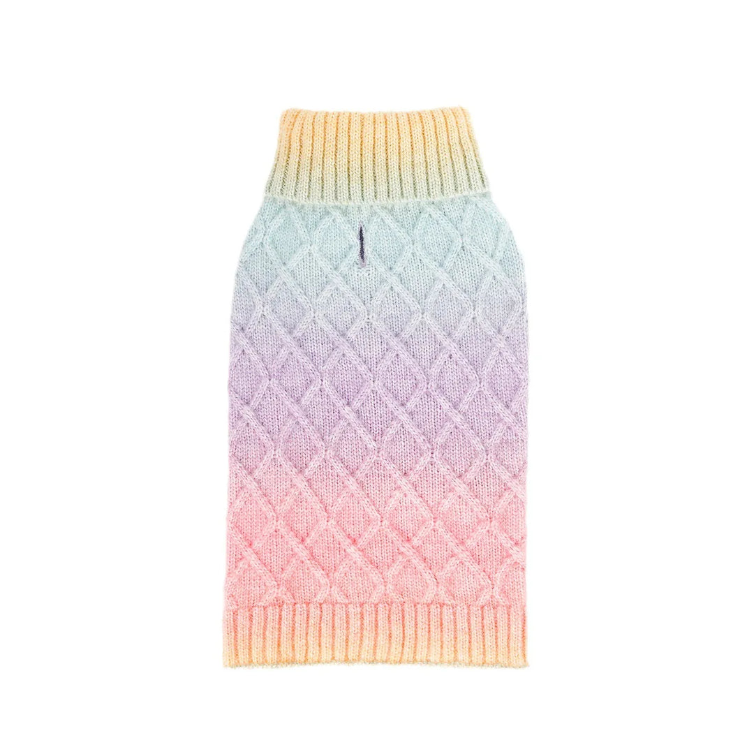 Rainbow Ombre Knit Pet Sweater