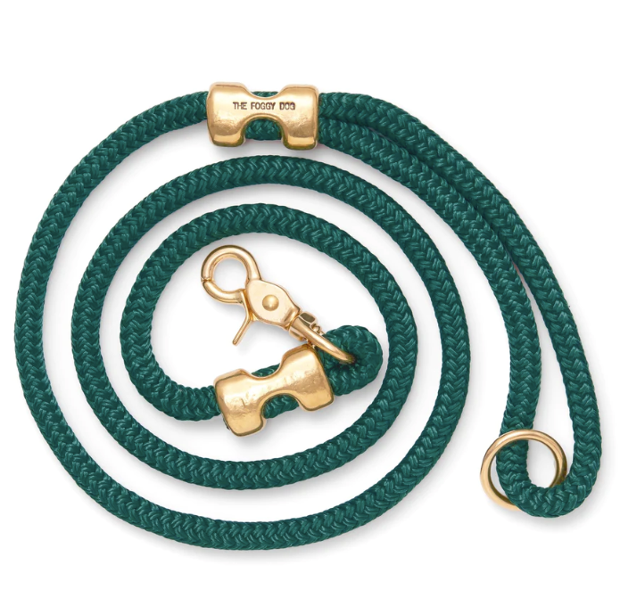The Foggy Dog Marine Rope Leash - Evergreen