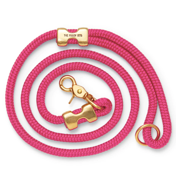 The Foggy Dog Marine Rope Leash - Hot Pink