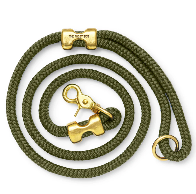 The Foggy Dog Marine Rope Leash - Olive
