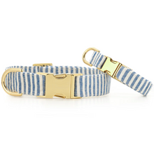 Load image into Gallery viewer, Lake Blue Stripe Dog Collar - The Foggy Dog
