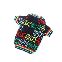 Load image into Gallery viewer, GG Black Knit Sweater with Multi Color Logo
