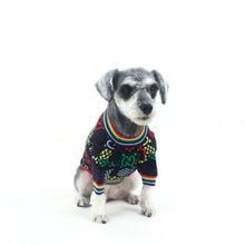 Load image into Gallery viewer, GG Black Knit Sweater with Multi Color Logo
