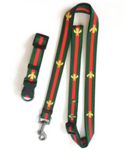 Load image into Gallery viewer, GG Embroidered Bee 2PCS Collar and Leash Set

