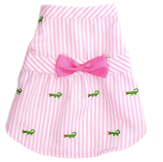 Pink Stripe Alligator Dress