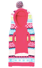 Load image into Gallery viewer, Pink Fairisle Hoodie Sweater
