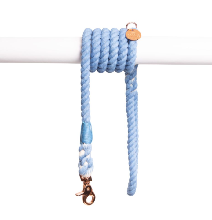 Natural & Sustainable Rope Leash- Soft Blue