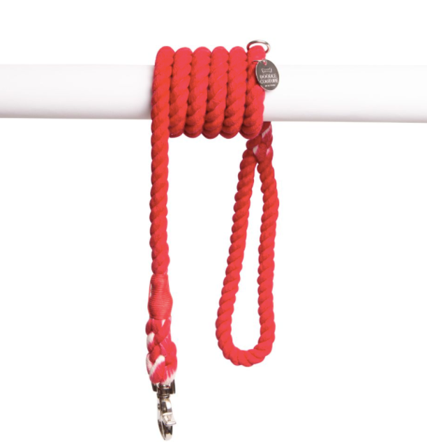 Natural & Sustainable Rope Leash- Red