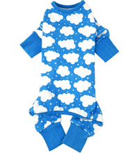 Load image into Gallery viewer, CuddlePup Dog Pajamas - Fluffy Clouds - Blue
