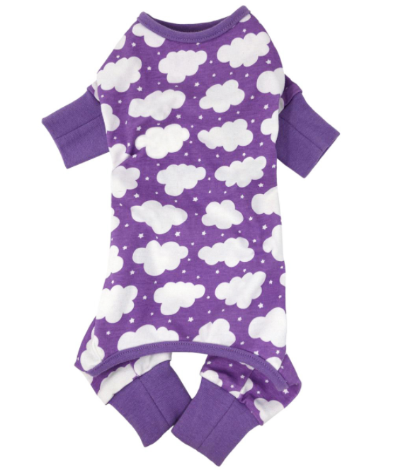 CuddlePup Dog Pajamas - Fluffy Clouds - Purple