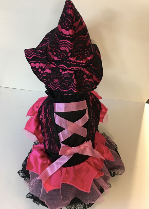 Pink and Black Lace Witch Costume