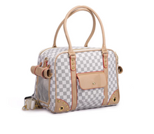 Load image into Gallery viewer, Designer Dog Carrier White Check
