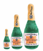 Load image into Gallery viewer, Woof Clicquot Rose&#39; Champagne Bottle Plush Toy
