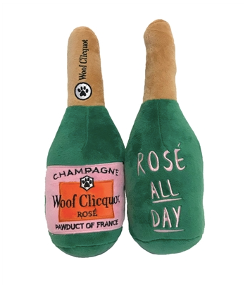 Woof Clicquot Rose' Champagne Bottle Plush Toy