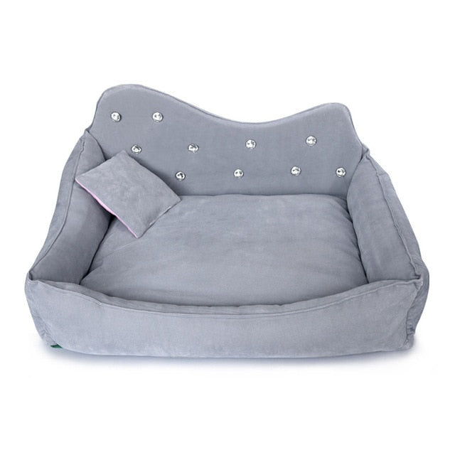 Luxury Rhinestones Sofa Bed - Pink, Emerald + Gray