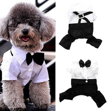Load image into Gallery viewer, Pet Tuxedo Bow Tie Suit with Pants
