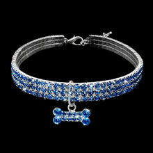 Load image into Gallery viewer, Bling Rhinestone Dog Collar with Bone
