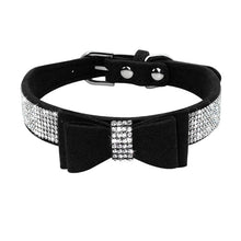 Load image into Gallery viewer, Bow Bling Rhinestone Pet Collars - Pink, Red, Blue, Black
