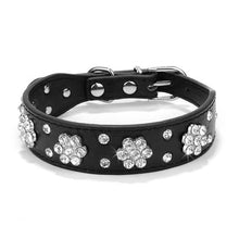Load image into Gallery viewer, Bling Flower Rhinestone Pet Collars - Pink, Red, Blue, Black
