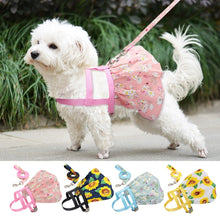 Load image into Gallery viewer, Floral Harness Dress + Leash Set - White Sunflower
