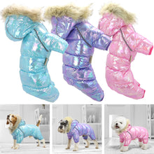 Load image into Gallery viewer, Metallic Puffer Onesie with Faux Fur Trim - Multiple Colors
