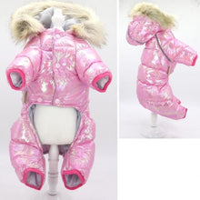 Load image into Gallery viewer, Metallic Puffer Onesie with Faux Fur Trim - Multiple Colors
