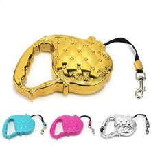 Load image into Gallery viewer, Designer Retractable Leash - Gold, Silver, Pink, Blue
